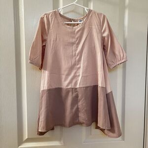 Old Navy Pink Colorblock Shark Bite Hem Dress Girls Size 3T